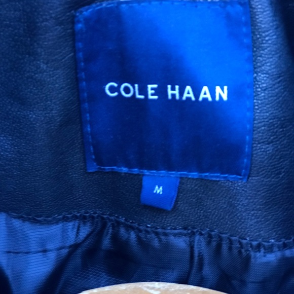 Cole haan Genuine leather bomber jacket size medium - Picture 3 of 5